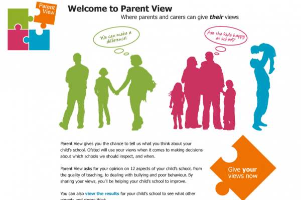 Ofsted Parent View homepage design