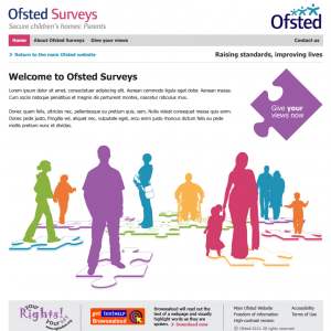 Ofsted Surveys adult homepage design