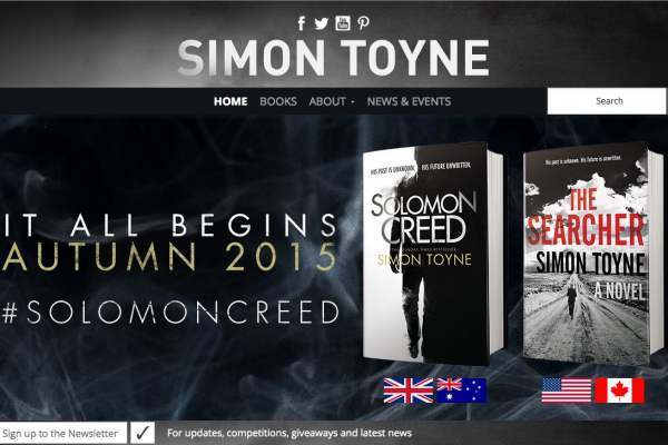 Simon Toyne website header